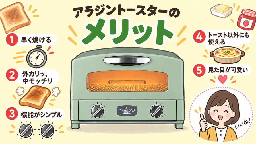 アラジントースターのメリット