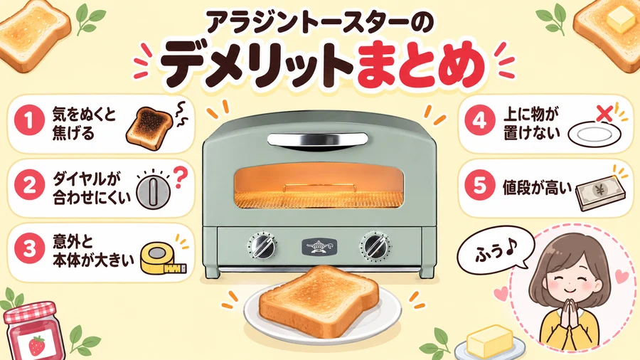 まとめ|アラジントースターのデメリットはあるが、年齢関係なく愛される商品