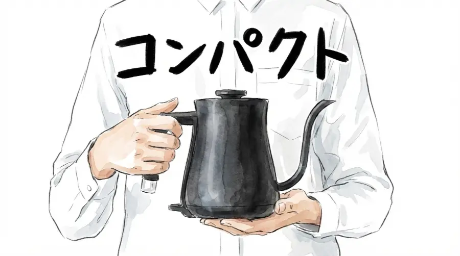 バルミューダ ケトルはコンパクト