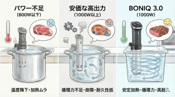 ボニーク3.0は、加熱能力が高い