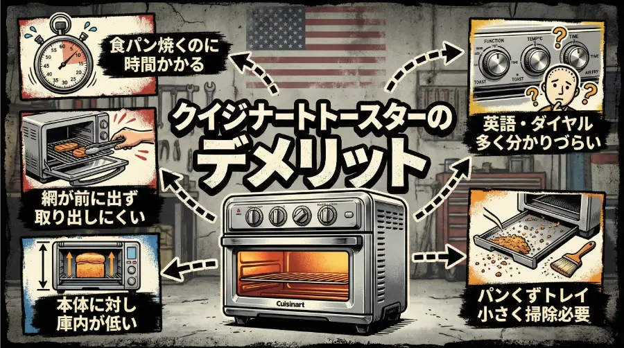 クイジナートトースターのデメリット