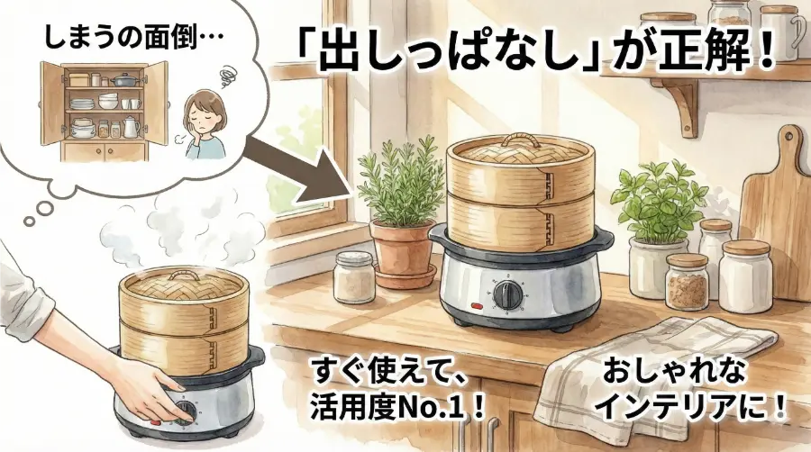 電気せいろは出しっぱなしが正解