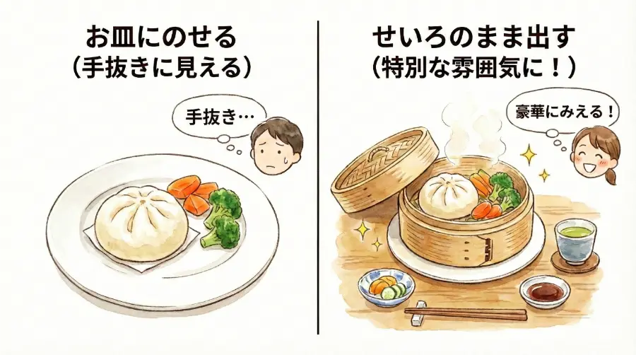 せいろのまま食卓に出せる、華やか