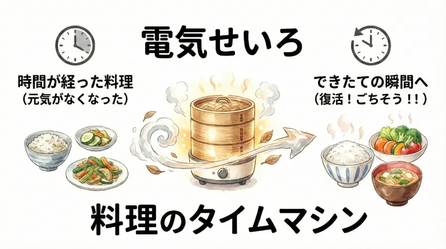 電気せいろは料理のタイムマシン