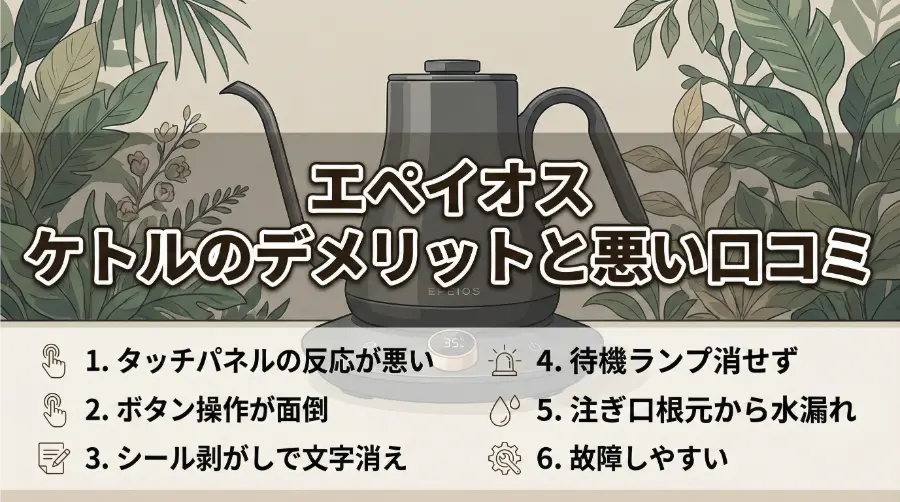 エペイオス ケトルのデメリットと悪い口コミ