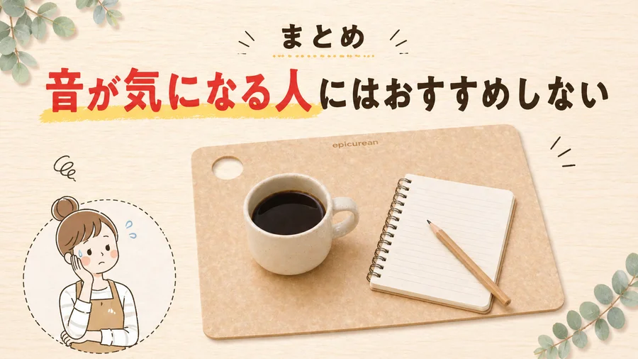 まとめ：エピキュリアンまな板は「音が気になる人」にはおすすめしない