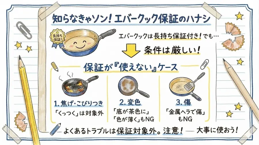 エバークックは、保証条件が厳しい