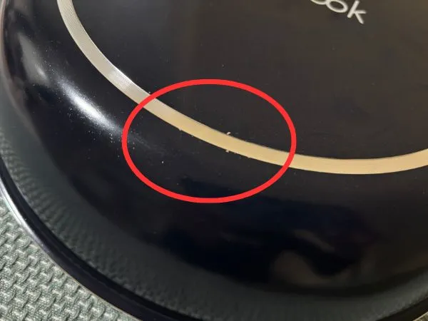 ガス火で塗装がはがれた部分