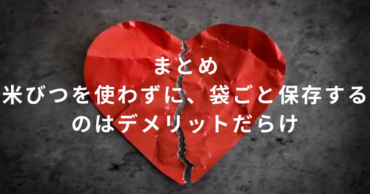 まとめ｜米びつを使わずに、袋ごと保存するのはデメリットだらけ