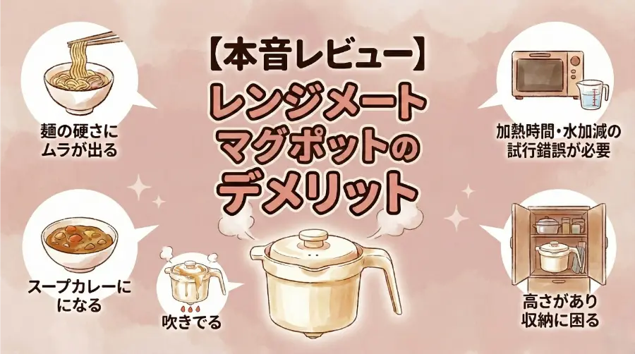 【本音レビュー】レンジメートマグポットのデメリット