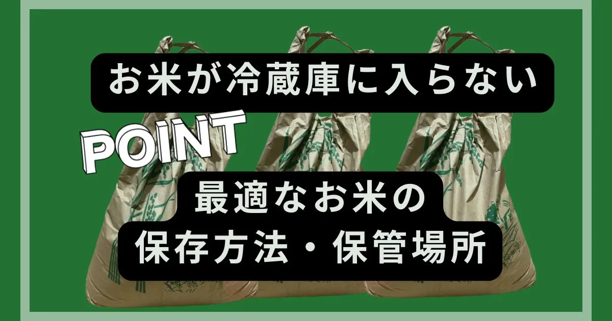 お米が冷蔵庫に入らない！最適なお米の保存方法・保管場所