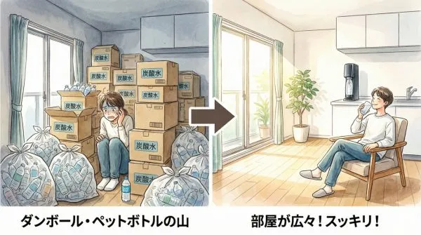 スペースが開いて、部屋が広くなる