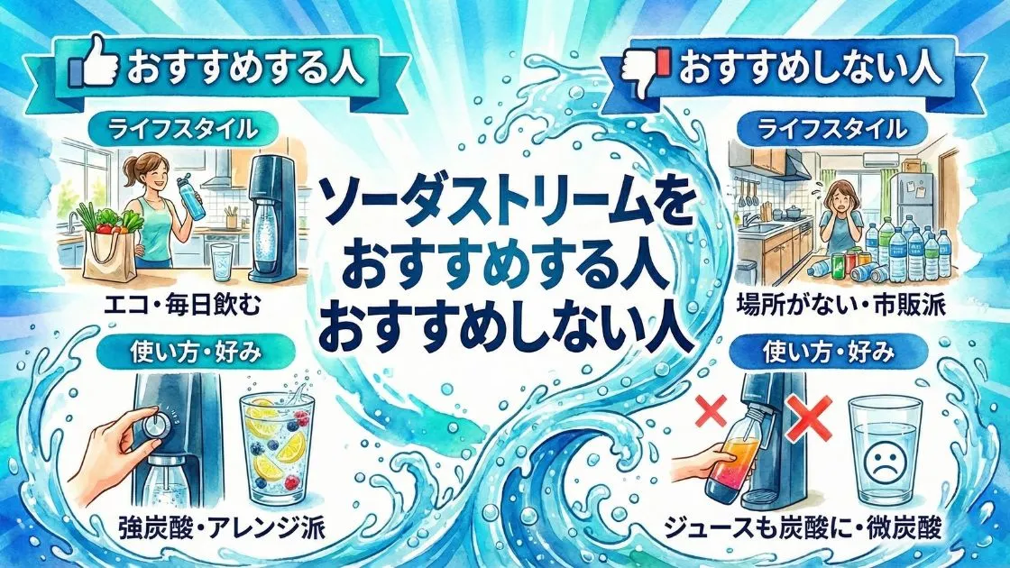 ソーダストリームをおすすめする人・おすすめしない人