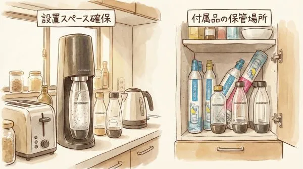 ソーダストリームは、設置場所の確保が必用