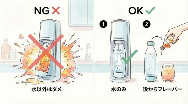 フレーバーやシロップを入れるときの注意点