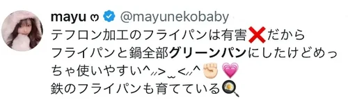 テフロン加工は有害だからフライパンと鍋を全部グリーンパンに替えたら使いやすいというX口コミ